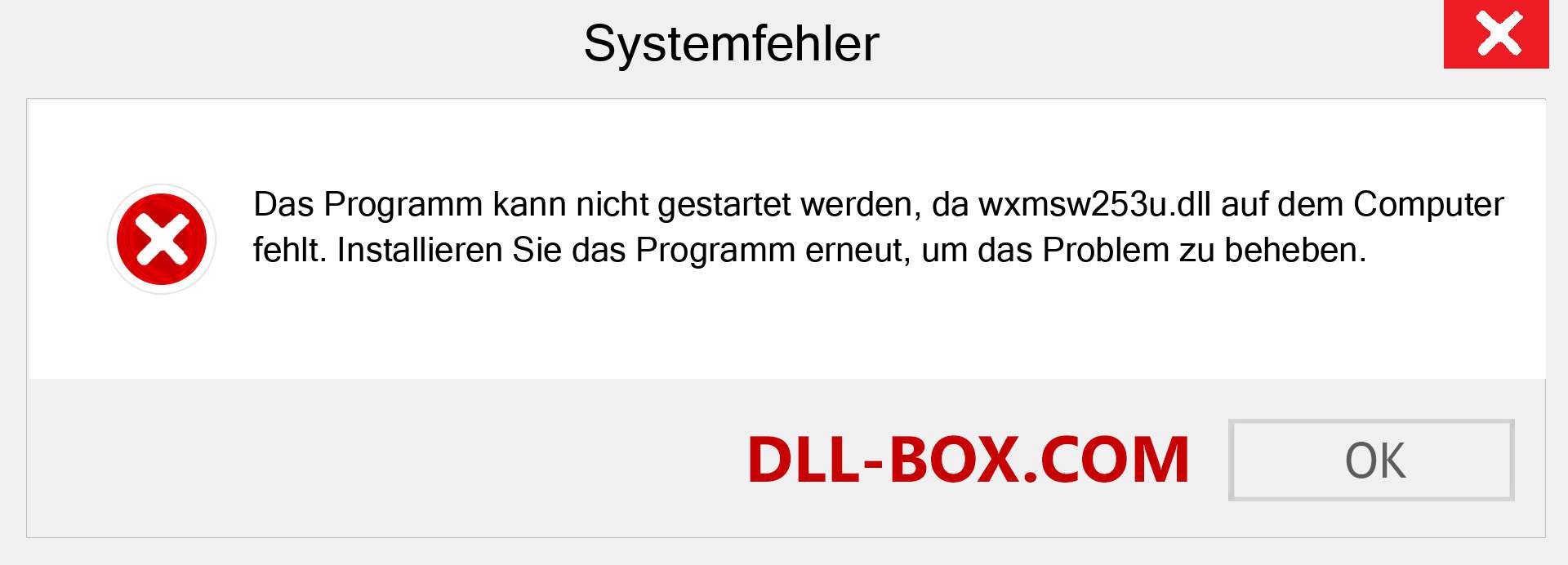 wxmsw253u.dll-Datei fehlt?. Download für Windows 7, 8, 10 - Fix wxmsw253u dll Missing Error unter Windows, Fotos, Bildern