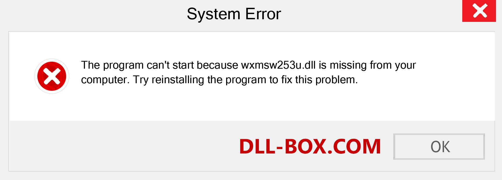  wxmsw253u.dll file is missing?. Download for Windows 7, 8, 10 - Fix  wxmsw253u dll Missing Error on Windows, photos, images