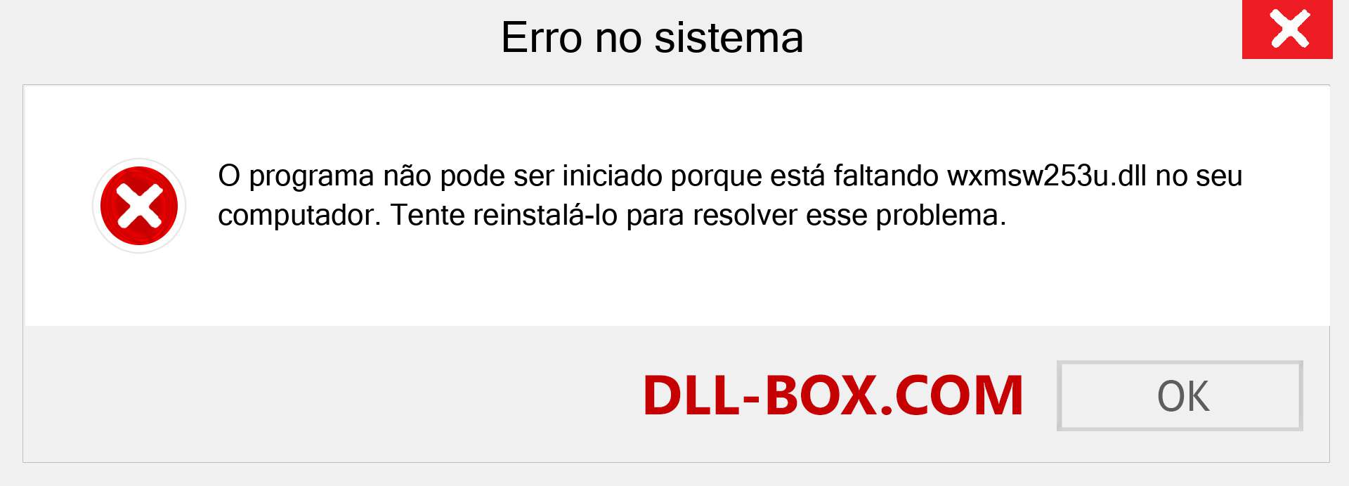 Arquivo wxmsw253u.dll ausente ?. Download para Windows 7, 8, 10 - Correção de erro ausente wxmsw253u dll no Windows, fotos, imagens